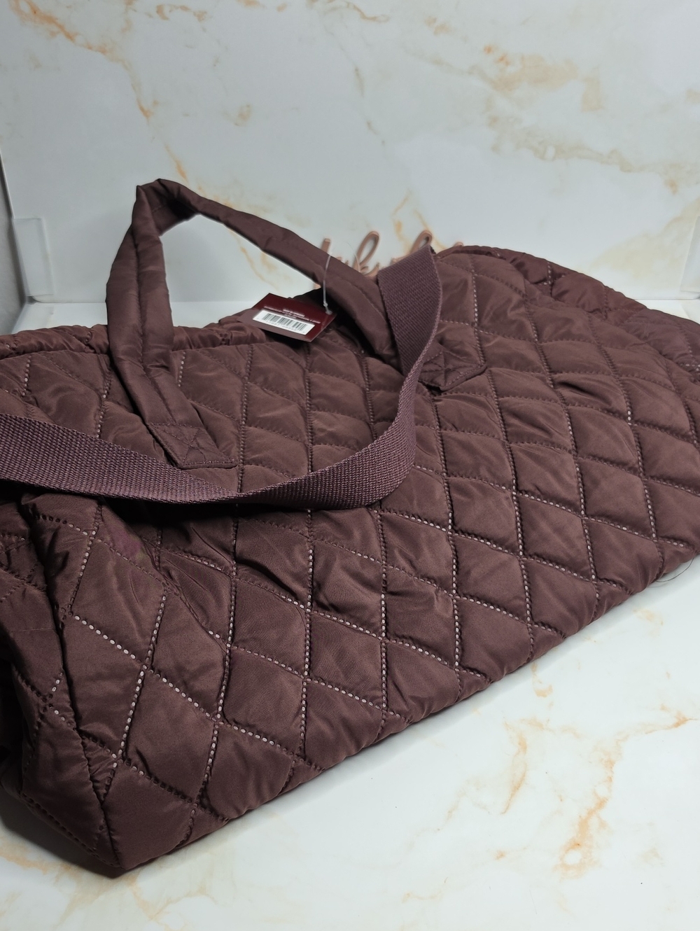 Quilted Lightweight Duffle bag burgundy New